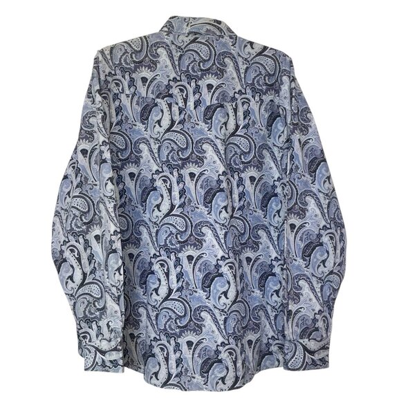 Cowboy Hardware Pearl Snap Western Shirt Mens XXL Blue Paisley Snap Close Pocket - Picture 3 of 9
